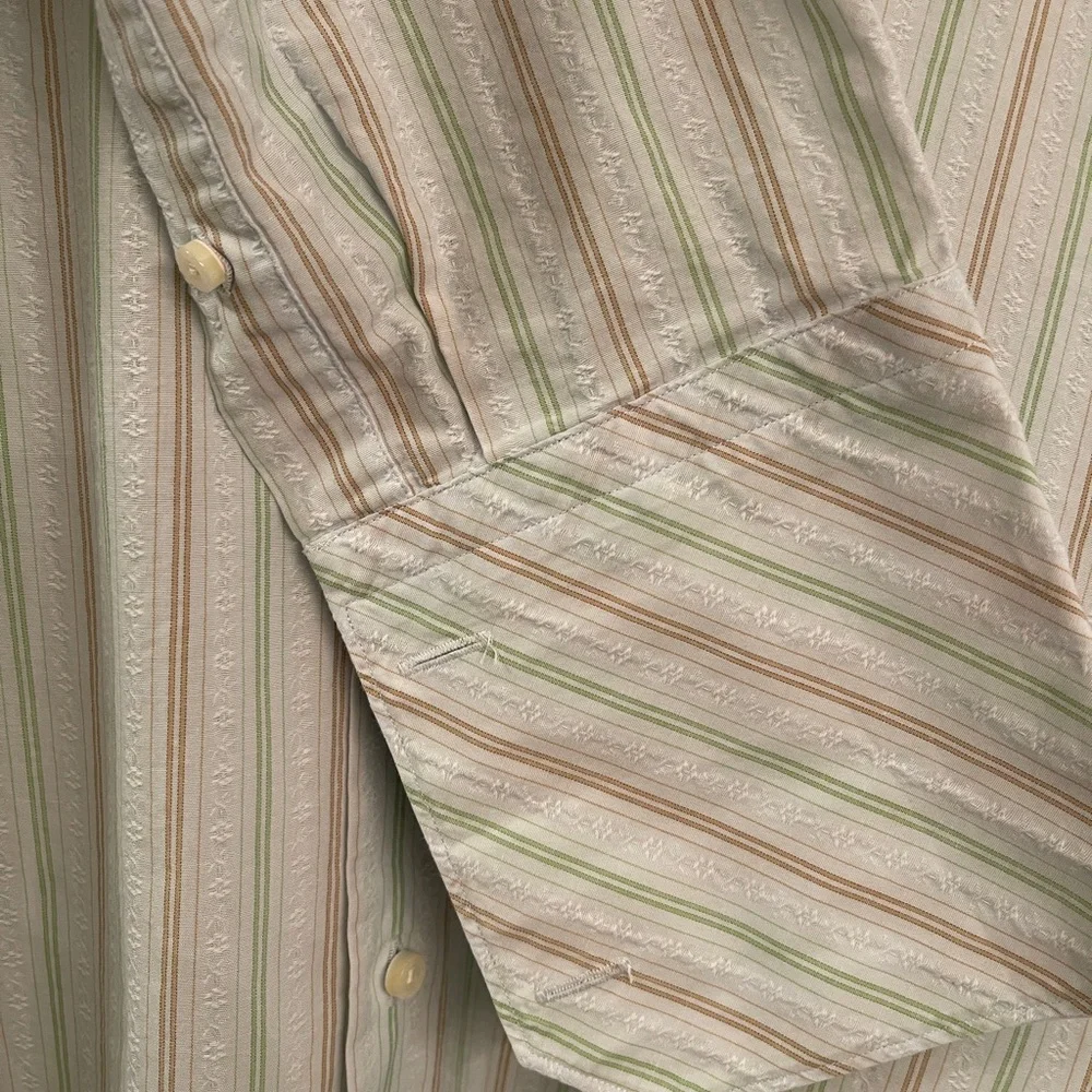 Banana republic slim fit men's striped button down‎ short, 16-16.5 Italy